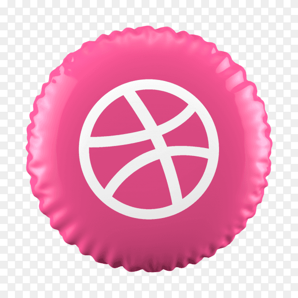 3D Pink Balloon Dribble icon on transparent background PNG