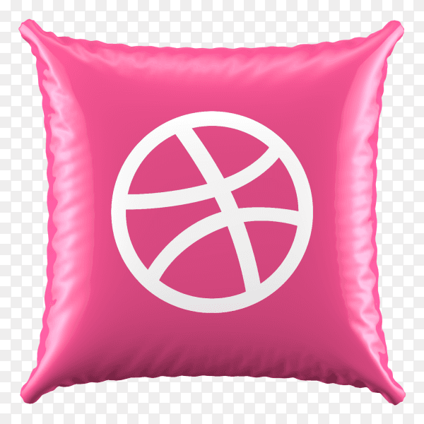 3D Pink Pillow Dirbble icon on transparent background PNG