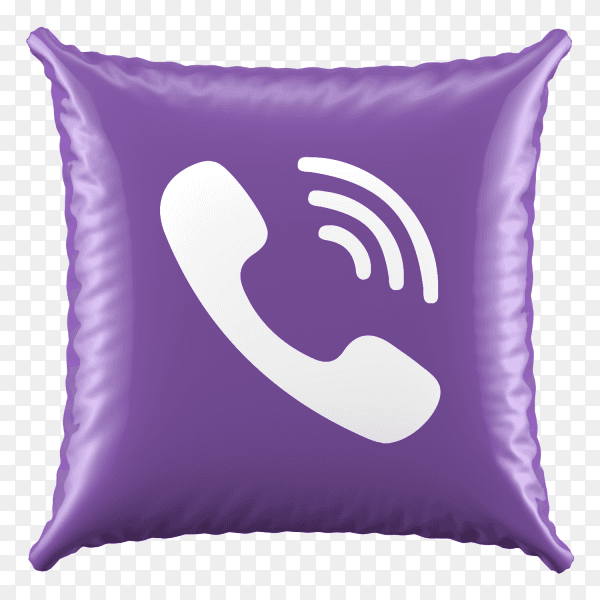 3D Purple Pillow Viber icon on transparent background PNG