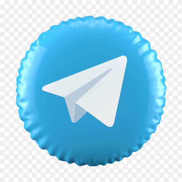 3D balloon Telegram icon on transparent background PNG