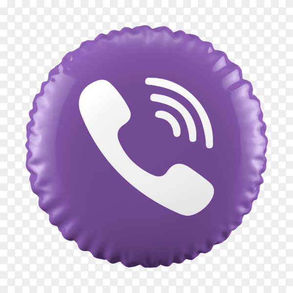 3D balloon Viber icon on transparent background PNG
