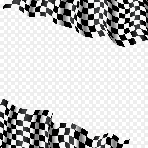 3d checkered racing flag on transparent background PNG