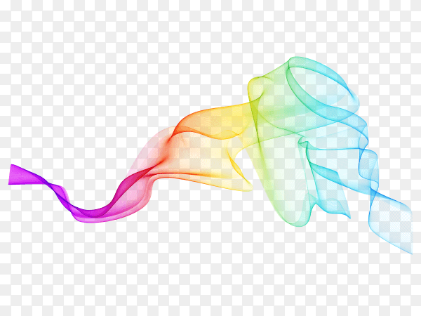 Abstract colorful wave design on transparent background PNG