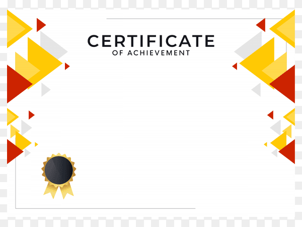 Abstract geometric certificate design template on transparent background PNG