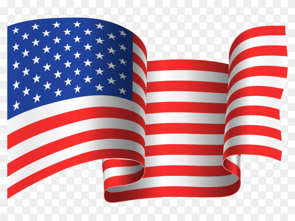 American flag isolated on transparent background PNG