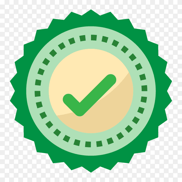 Approved label sticker on transparent background PNG