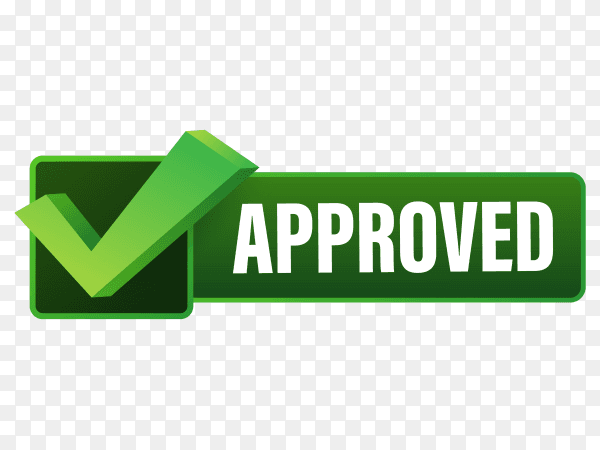 Approved label sticker icon on transparent background PNG