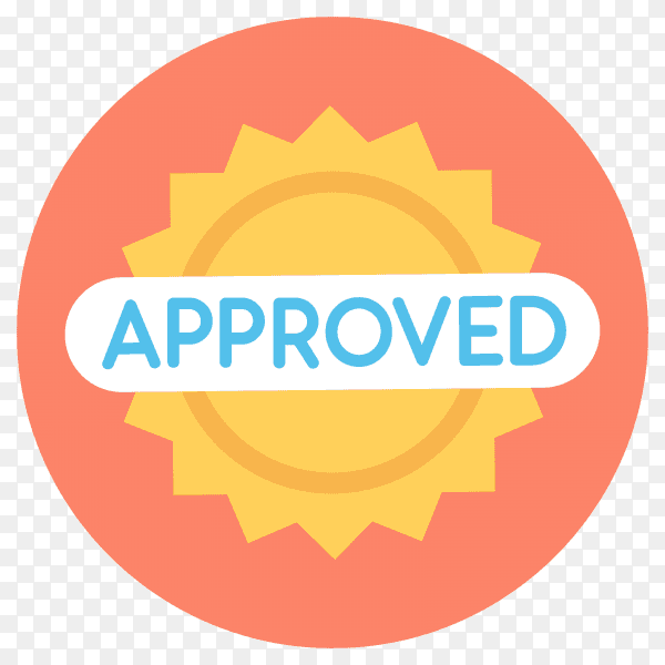 Approved label sticker premium vector PNG