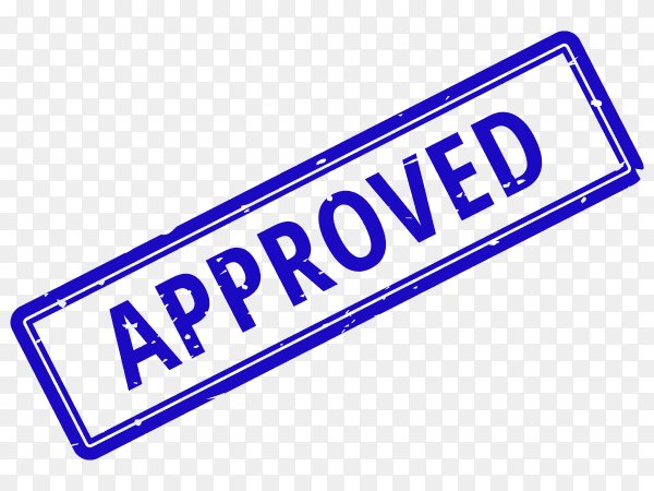 Approved seal illustration on transparent background PNG