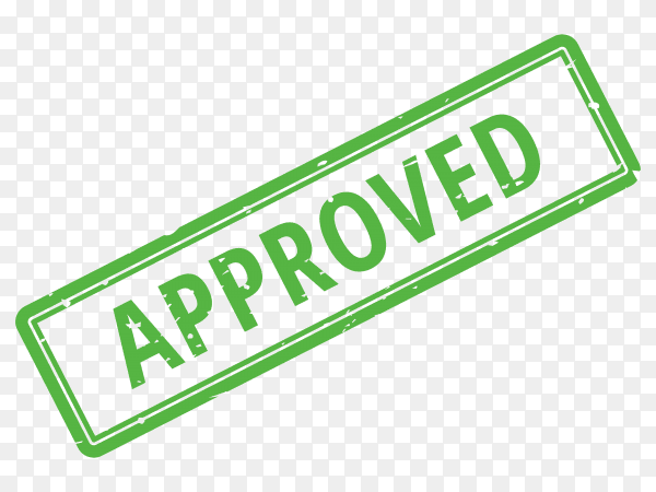 Approved stamp illustration on transparent background PNG