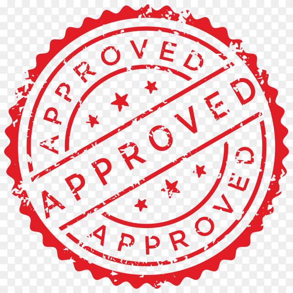 Approved stamp on transparent PNG
