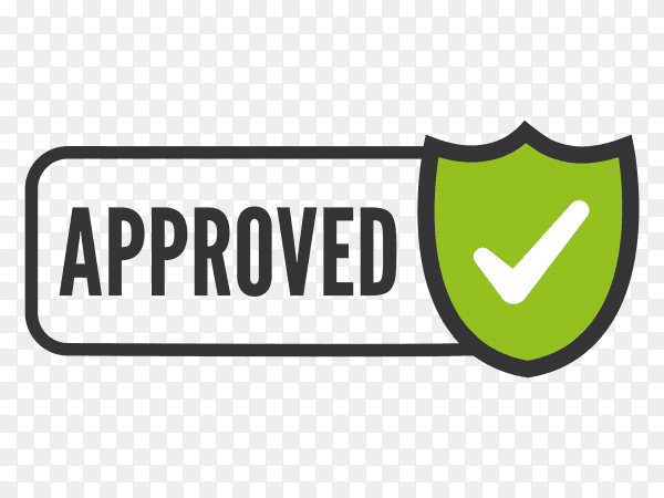 Approved stamp on transparent background PNG