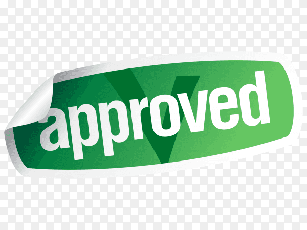 Approved sticker premium vector PNG