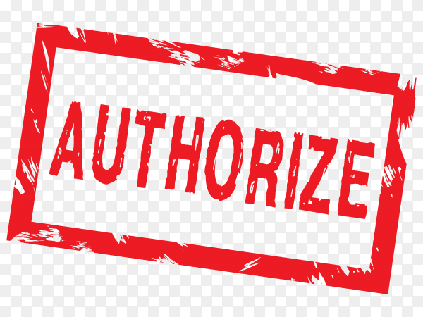 Authorize stamp template on transparent background PNG