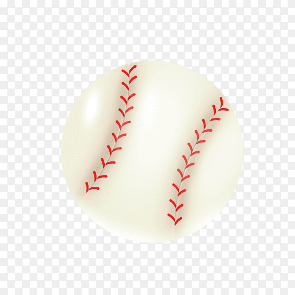 Baseball ball isolated realistic on transparent background PNG