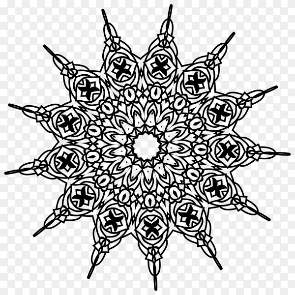 Beautiful floral mandala design premium vector PNG