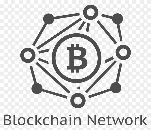 Bitcoin Blockchain Network icon on transparent background PNG