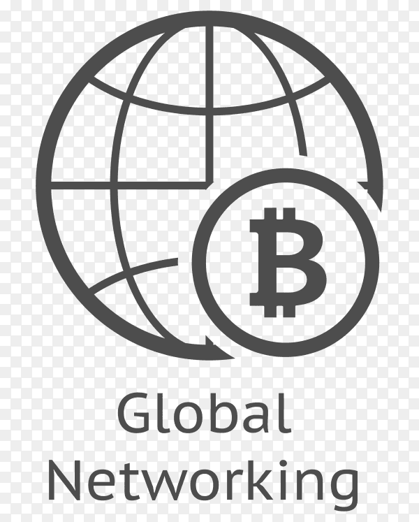 Bitcoin Global Networking icon on transparent background PNG