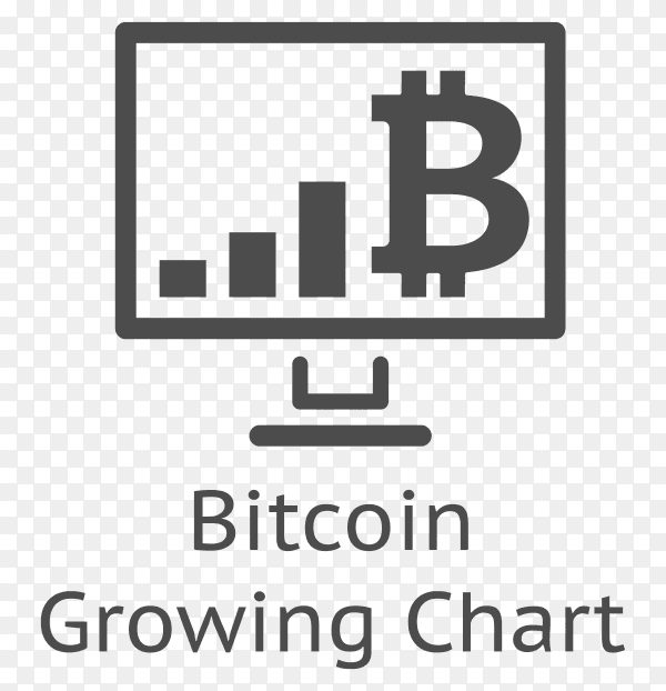Bitcoin Growing Chart logo on transparent background PNG