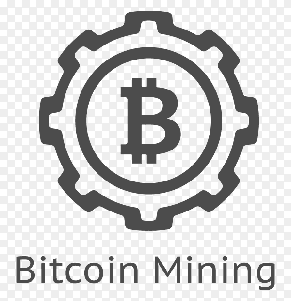 Bitcoin mining logo on transparent background PNG