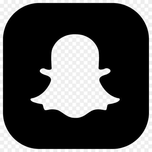 Black Snapchat icon illustration on transparent background PNG