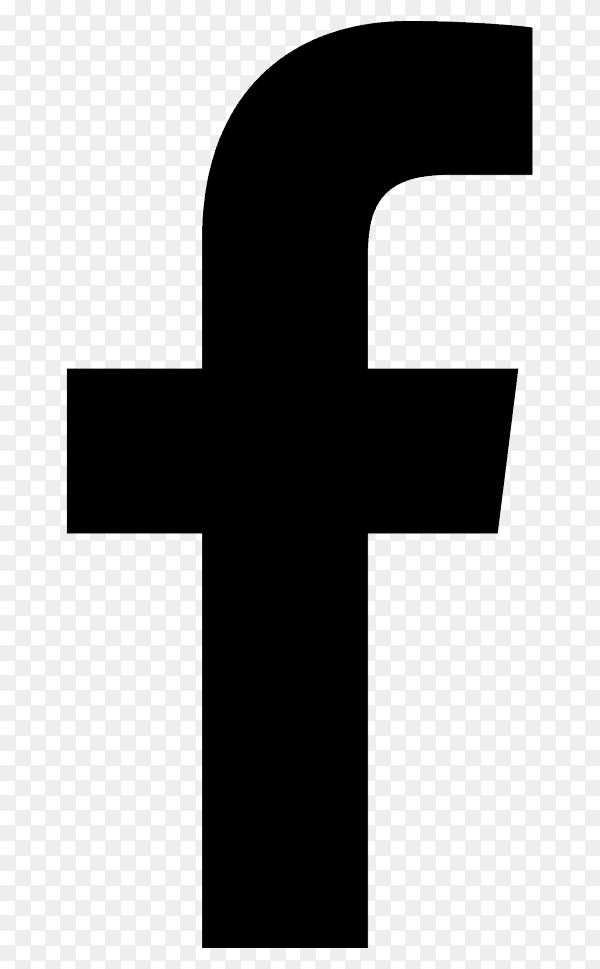 Black facebook icon on transparent background PNG