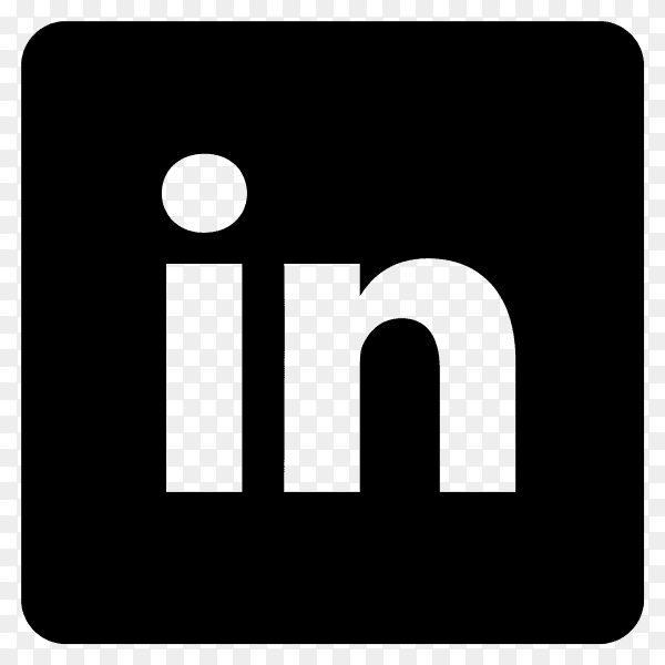 Black LinkedIn logo design on transparent background PNG