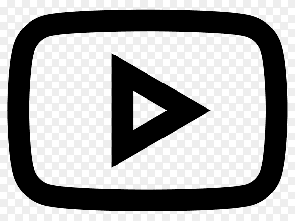 Black youtube icon design on transparent background PNG