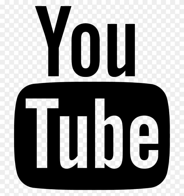 Black youtube logo isolated on transparent background PNG