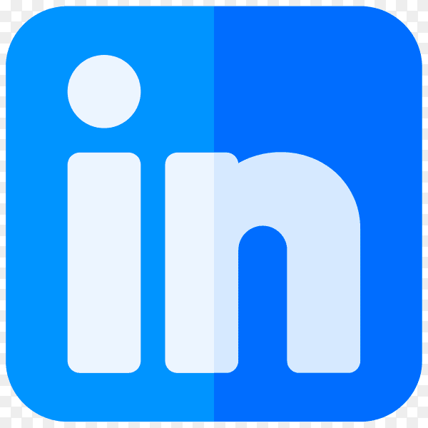 Blue Linkedin icon isolated on transparent background PNG