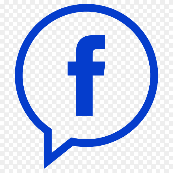 Blue Facebook icon on transparent background PNG