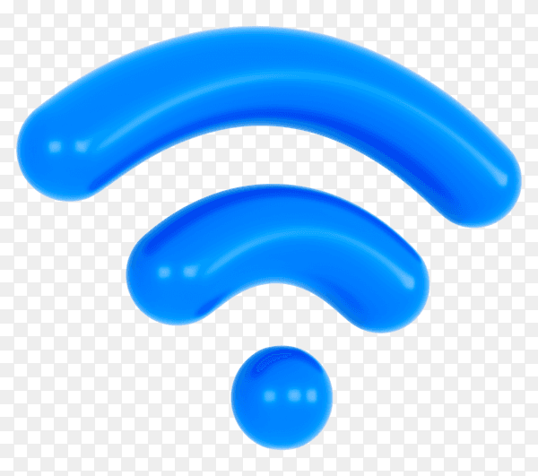 Blue wifi icon on transparent background PNG