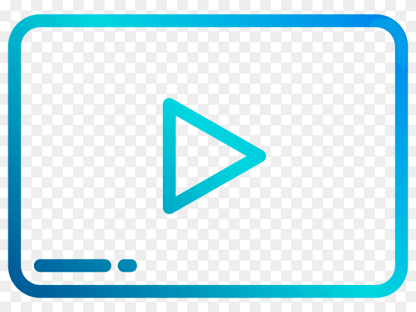 Blue YouTube player icon illustration on transparent background PNG