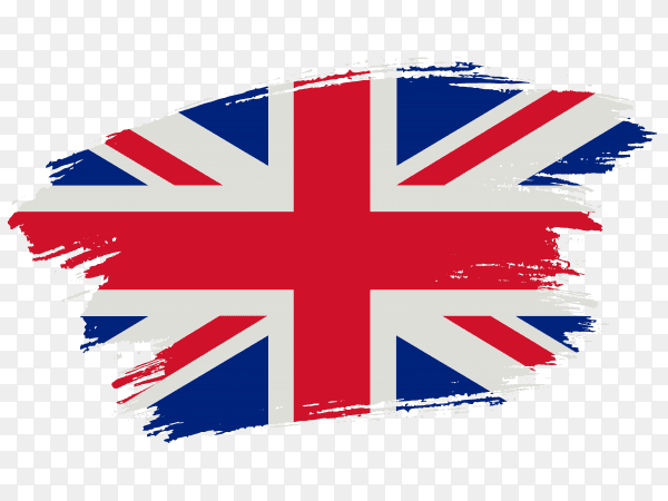 Brush stroke flag of united kingdom on transparent background PNG