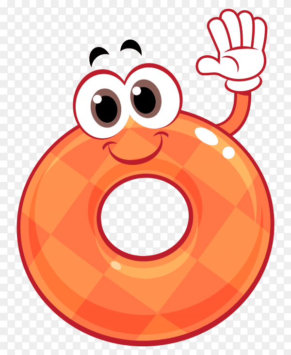 Cartoon number five on transparent background PNG