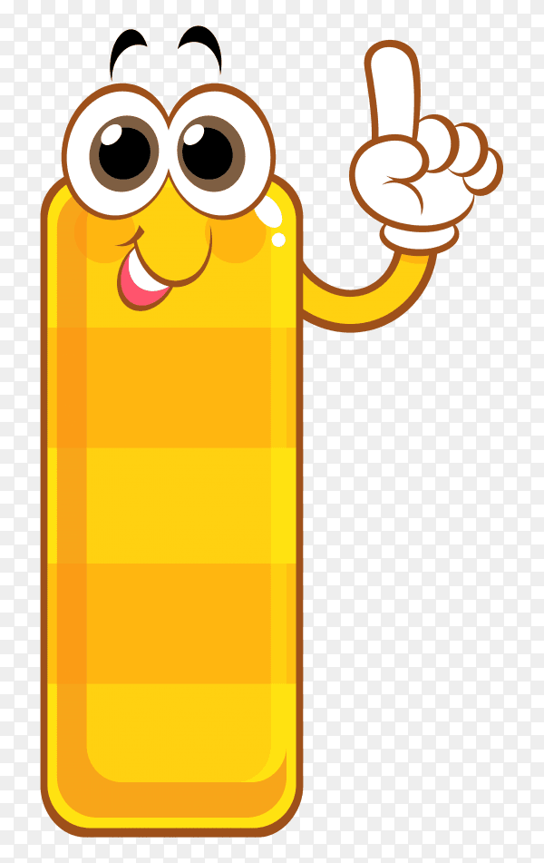 Cartoon number one isolated on transparent background PNG