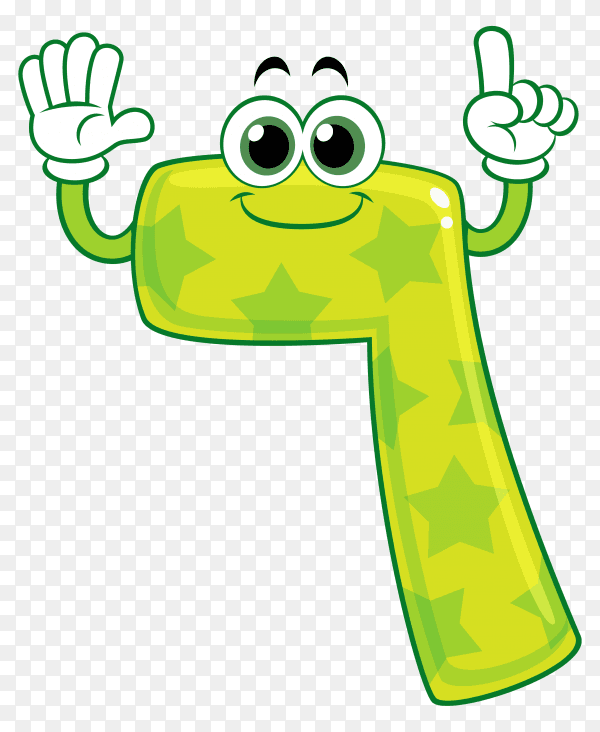 Cartoon number six premium vector PNG