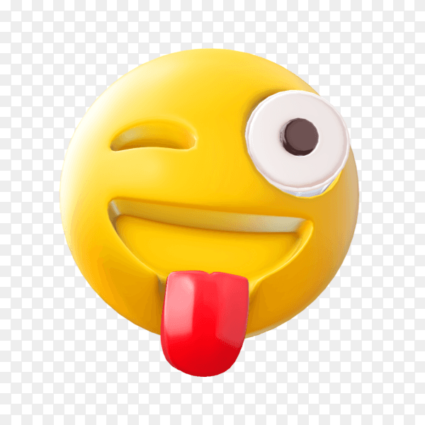 Crazy face emoji on transparent background PNG