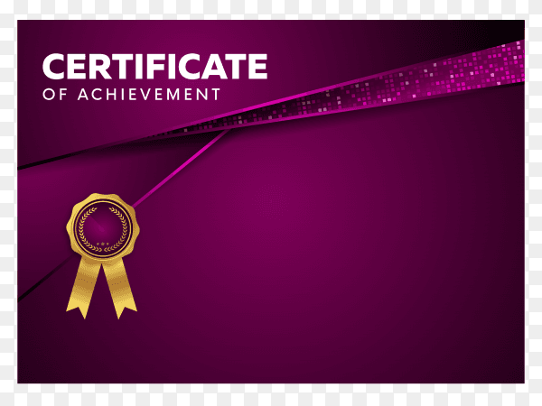 Certificate design template with modern shapes on transparent background PNG