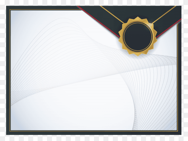 Certificate template illustration on transparent background PNG