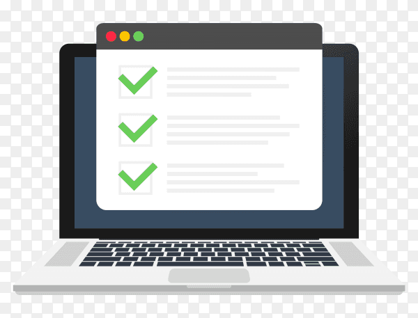 Checklist browser window illustration on transparent background PNG