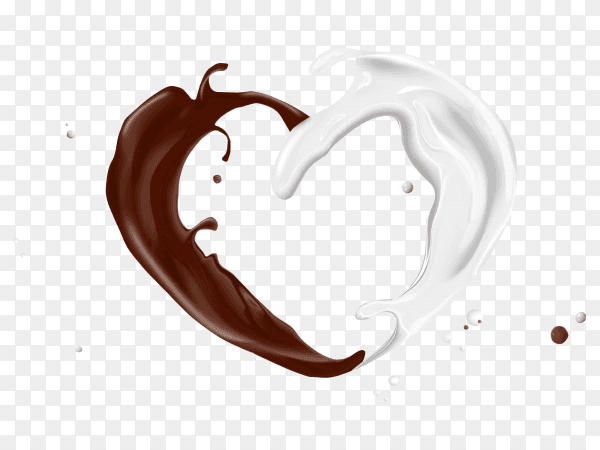 Chocolate and mlik splash on transparent background PNG