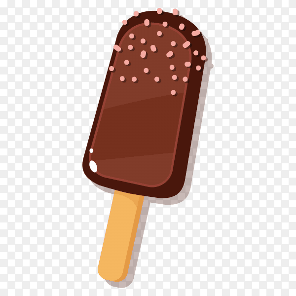 Chocolate ice cream in flat design on transparent background PNG