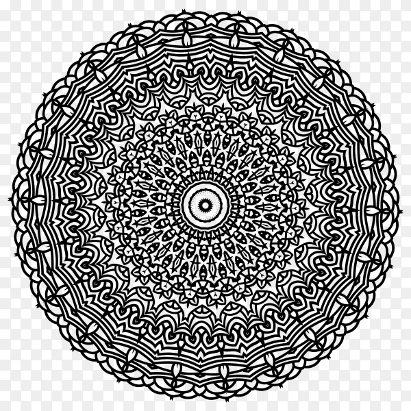Circular pattern in the form of a mandala Premium Vector on transparent background PNG