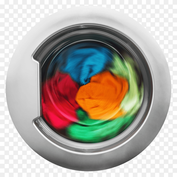 Clothing drying in washing machine on transparent background PNG