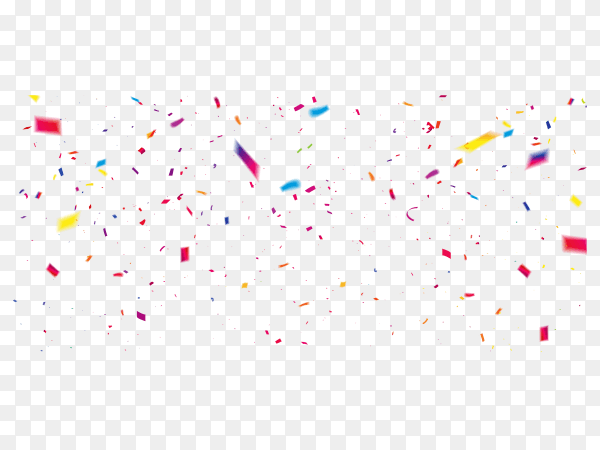 Colorful confetti celebration on transparent background PNG