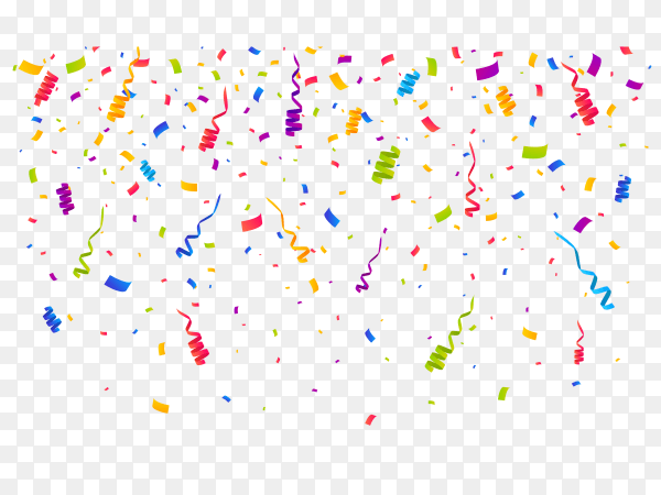Colorful confetti for festive celebrations on transparent background PNG