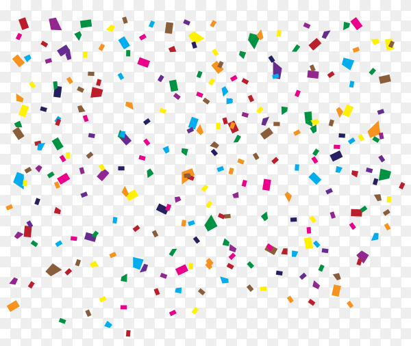 Colorful confetti illustration on transparent background PNG
