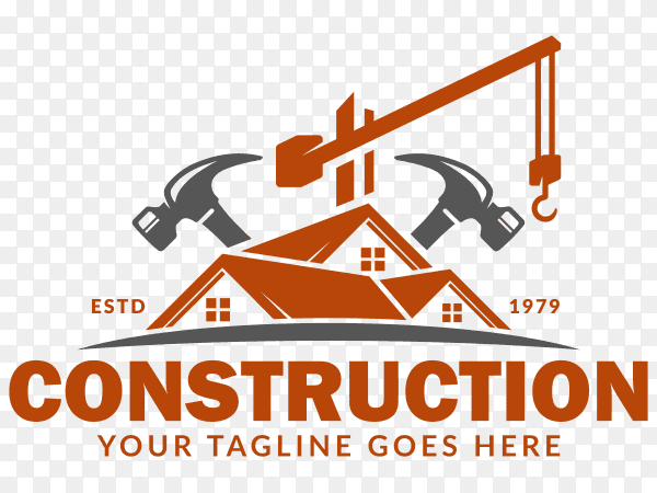 Construction logo design on transparent background PNG