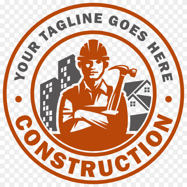 Construction logo isolated on transparent background PNG